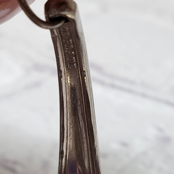 Vintage Silver Spoon Silverware Bracelet with Rose Floral Design - Picture 6 of 8